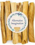 premium palo santo holy wood incense sticks by alternative imagination - natural & sustainable for purification, cleansing, healing, meditation, stress relief - wild harvested (pack of 6) логотип