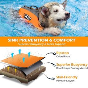 img 3 attached to 🐶 Adjustable Dog Life Jacket with Rescue Handle - Ripstop Pet Flotation Vest Offering Superior Buoyancy for Small, Medium, and Large Dogs