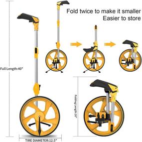 img 1 attached to Zozen Складной измерительный колесо в футах и дюймах: промышленный инструмент для измерения расстояний с рюкзаком и рулеткой
