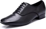 👞 ultimate performance: dlisiting latin ballroom dance shoes for men - premium leather, modern design in classic black логотип