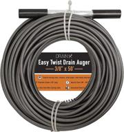 🚰 drainx easy twist drain auger - flexible plumbing cable for drainage clog cleaning, 50 ft, 3/8" diameter - includes storage bag and protective gloves logo