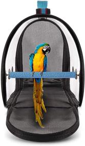 img 2 attached to Portable Bird Carrier with Perch and Feeding Cups: Lightweight, Breathable & Travel-Friendly Bird Backpack for Parrot