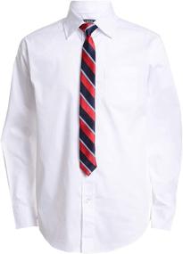 img 4 attached to 👔 Izod Boys' Long Sleeve Dress Shirt with Classy Tie: Perfect for Formal Occasions!