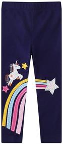 img 2 attached to 🦄 Coralup Cotton Girls' 3 Pack Leggings: Unicorns Galore - Trendy Girls' Clothing in Leggings