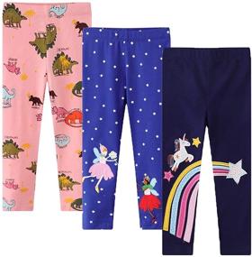 img 4 attached to 🦄 Coralup Cotton Girls' 3 Pack Leggings: Unicorns Galore - Trendy Girls' Clothing in Leggings