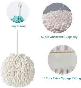 img 2 attached to 🔆 Ultimate Versatility: CHOOSE HOME 3 Pack Hanging Chenille Hand Towel Ball for Fast Drying & Softness in Kitchen/Bathroom