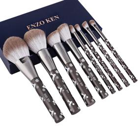 img 3 attached to 💄 ENZO KEN Natural Hair Makeup Brush Set: Extra Soft Brushes for Flawless Face Contour, Eye Makeup and Blush Application