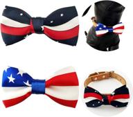 🐶 pet show 2pcs/pack small dogs bowties: stylish us flag patriotic bow ties for independence day, june 14 flag day, and holiday parties - grooming accessories logo