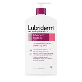 img 4 attached to Lubriderm Advanced Therapy Fragrance-Free Moisturizing Lotion | Vitamins E & Pro-Vitamin B5 | Intense Hydration for Extra Dry Skin | Non-Greasy Formula | 32 fl. oz