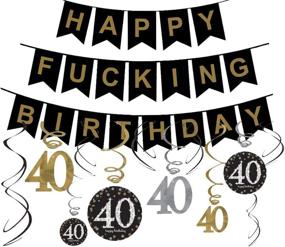 img 4 attached to 🎉 40th Birthday Decorations Gifts for Men Women - Happy F*ing Birthday Banner & Haning Swirls - 40th Birthday Party Supplies