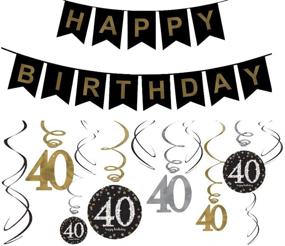 img 3 attached to 🎉 40th Birthday Decorations Gifts for Men Women - Happy F*ing Birthday Banner & Haning Swirls - 40th Birthday Party Supplies