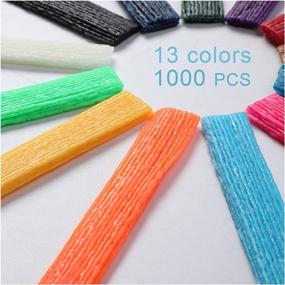 img 2 attached to UPINS 1000PCS Bendable Sticky Wax Yarn Sticks in 13 Colors with Blue Storage Bag - Craft Supplies for Kids DIY Art Projects