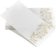 🌸 simulinen disposable guest bathroom hand towels - gold floral design - linen-feel, cloth-like texture, single-use - 100 towels, 12x17" unfolded - box of 100 logo