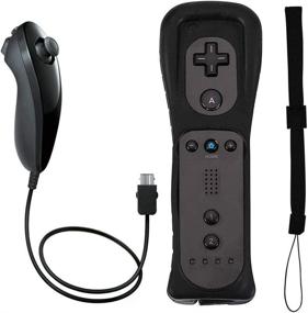 img 4 attached to PlayHard Remote and Nunchuk Controllers Bundle - Compatible with Nintendo Wii & Wii U (Black)