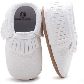 img 2 attached to Delebao Soft Sole Tassel Crib Shoes for Unisex Baby | Moccasins Loafers for Optimal Comfort