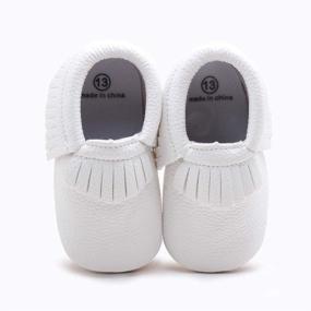 img 3 attached to Delebao Soft Sole Tassel Crib Shoes for Unisex Baby | Moccasins Loafers for Optimal Comfort