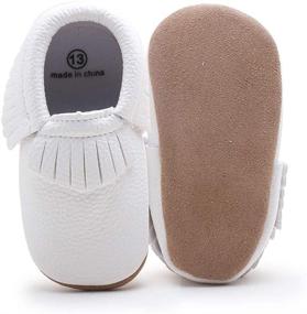 img 4 attached to Delebao Soft Sole Tassel Crib Shoes for Unisex Baby | Moccasins Loafers for Optimal Comfort