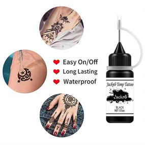 img 3 attached to 🖌️ Jacknb Temporary Tattoo Kit: Freehand Ink Semi-Permanent Tattoo Jagua Gel with 40 Pcs Free Tattoo Stencils - DIY Tattoos, Fake Freckles, and Temp Tattoos for Women, Kids, and Men - Full Kit 4 Bottles