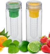 🍓 nayoya fruit infused infuser water bottles: set of 2, 28 oz leak proof tritan plastic - ideal for refreshing hydration logo