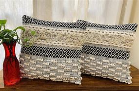 img 3 attached to NATURE4U Hand Woven Decorative Pillows Farmhouse