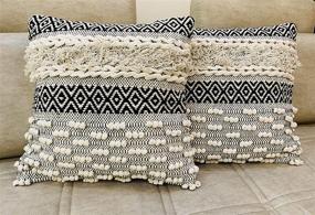 img 4 attached to NATURE4U Hand Woven Decorative Pillows Farmhouse