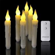 🕯️ pchero flameless led taper candles with remote control - set of 6, battery operated flickering window candlesticks, dripless handheld pillar candles for party, classroom, church decorations логотип