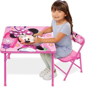 img 2 attached to Minnie Mouse Table Set with Chair - Perfect for little ones, Happy Helpers Jr. Activity Table Set, 20 Inch, Minnie Happy Helpers