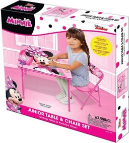 img 1 attached to Minnie Mouse Table Set with Chair - Perfect for little ones, Happy Helpers Jr. Activity Table Set, 20 Inch, Minnie Happy Helpers