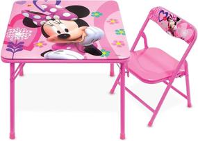 img 4 attached to Minnie Mouse Table Set with Chair - Perfect for little ones, Happy Helpers Jr. Activity Table Set, 20 Inch, Minnie Happy Helpers