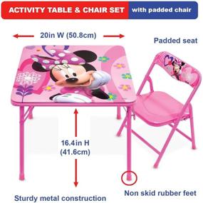 img 3 attached to Minnie Mouse Table Set with Chair - Perfect for little ones, Happy Helpers Jr. Activity Table Set, 20 Inch, Minnie Happy Helpers