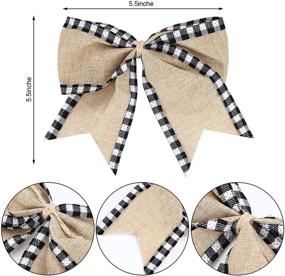 img 3 attached to 🎄 Syhood 12-Piece Christmas Burlap Plaid Bow Set – Festive Buffalo Plaid Christmas Tree and Home Decorations in White and Black