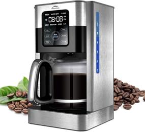 img 4 attached to ☕️ High-tech Touch-Screen Programmable Coffee Maker | Stainless Steel Drip Machine with 4-Hour Keep Warm | Self-Cleaning | Glass Carafe | 12 Cup Capacity | 1.8L | 1000W