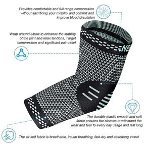 img 2 attached to 🎾 NEENCA [2 Pack] Professional Elbow Brace: Compression Sleeves for Tendonitis, Tennis or Golf Elbow. Sports Protection and Pain Relief - Pair Wrap