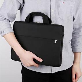 img 1 attached to Stylish and Sturdy TANGBOLIBO 14 Inch Laptop Case Sleeve: Ultimate Protection for MacBook Pro, HP, Dell, Acer, Asus Chromebook and More - Sleek and Durable Business Briefcase Handle Bag in Black