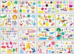 img 2 attached to 🎨 Creative Kids' Drawing Stencils Set: 20pc DIY Templates with 300+ Reusable Patterns & Washable Craft Fun