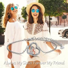 img 3 attached to POPKIMI Sterling Silver Always My Sister Forever My Friend Bracelet: Perfect Sister Gift for Birthdays and Special Occasions