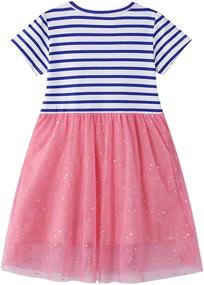 img 2 attached to HOMAGIC2WE Toddler Girl Summer Dress | Kids Short Sleeve Soft Cotton Tulle Casual Dresses