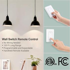 img 3 attached to 🔌 DEWENWILS Wireless Wall Mounted Light Switch: Remote Control Outlet for Convenient Lamp Control with 100ft RF Range, No Wiring Needed, ETL Listed and Programmable