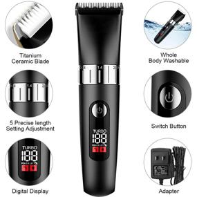 img 2 attached to ELECTRFIRE Professional Hair Clippers for Men - Cordless Rechargeable Grooming Kit with Waterproof Hair Trimmer, LED Display