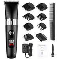 electrfire professional hair clippers for men - cordless rechargeable grooming kit with waterproof hair trimmer, led display logo