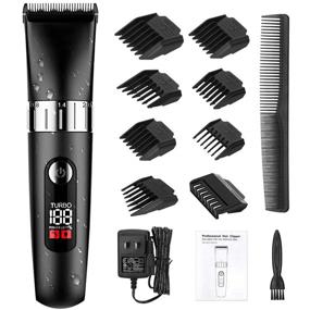 img 4 attached to ELECTRFIRE Professional Hair Clippers for Men - Cordless Rechargeable Grooming Kit with Waterproof Hair Trimmer, LED Display