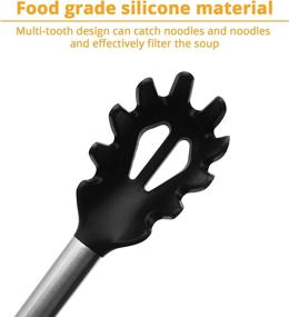 img 2 attached to 🍝 KUFUNG Silicone Pasta Fork: Food Grade Spoon with Stainless Steel Handle – BPA Free, Spaghetti Strainer & Serving Spoon (Black)