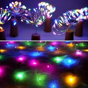 img 1 attached to 🍷 Wine Bottle String Lights: 18-Pack 20 LED 2M Fairy Lights for DIY Party Wedding Decor - Battery Operated Silver Copper Wire Lights with Cork (Colorful)