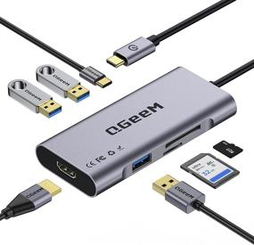 img 4 attached to QGeeM USB C Hub: 7-in-1 Multiport Adapter with 4K HDMI, 100W Power Delivery, USB 3.0 Ports - Compatible with MacBook, iPad, HP, Dell XPS & More