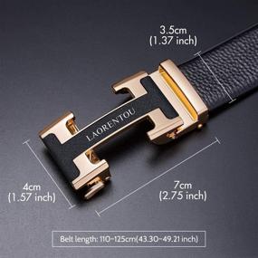 img 3 attached to LAORENTOU Leather Adjustable Ratchet Automatic Men's Accessories in Belts