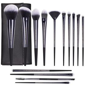 img 4 attached to 💄 LEUNG 14pcs Makeup Brushes Set: Professional Synthetic Kit for Flawless Makeup Application in Glossy Black Bag