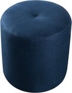 kings brand furniture josue round ottoman stool, blue microfiber: a stylish and versatile piece for any space logo