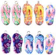 tendycoco pack of 10 diy keychain charms mini flip flop pendants for jewelry making - assorted color tiny pendants for earrings, bracelets, cell phone projects logo