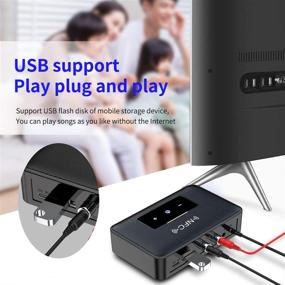 img 2 attached to 🎧 Enhance Your Home Music System with Bluetooth 5.0 Adapter Receiver – HiFi Wireless Audio Streaming, TV Transmitter, AptX Low Latency – Black