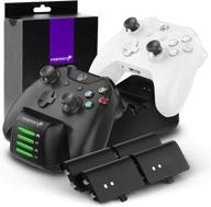🎮 fosmon quad pro controller charger for xbox one/one x/one s elite (not for xbox series x/s 2020) - dual dock charging station with 4 rechargeable battery packs, black логотип